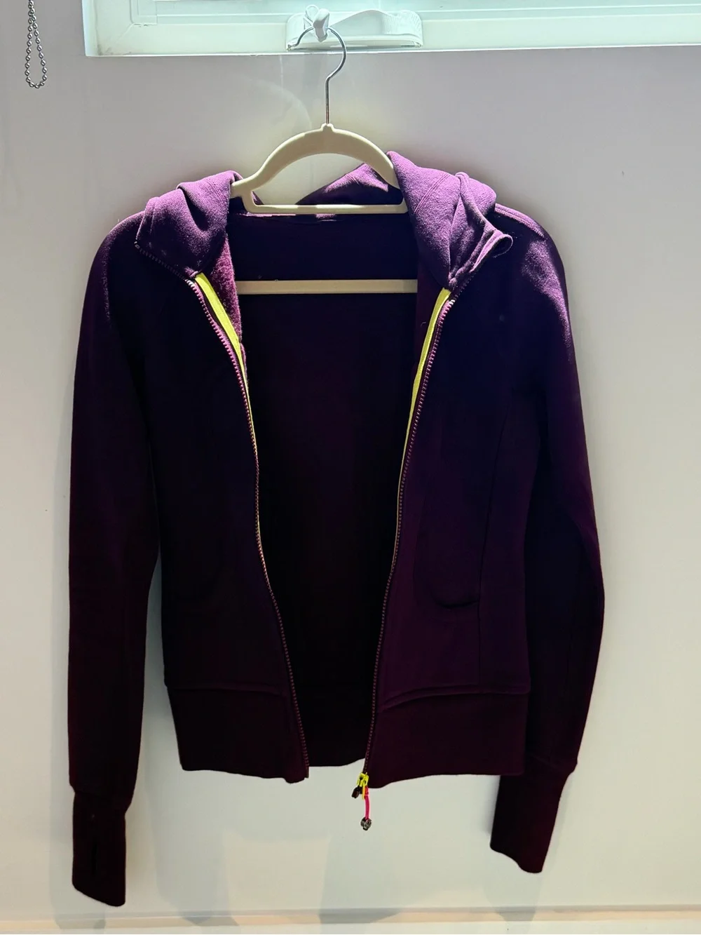 lululemon athletica Purple Zip Hoodie with Yellow Trim
